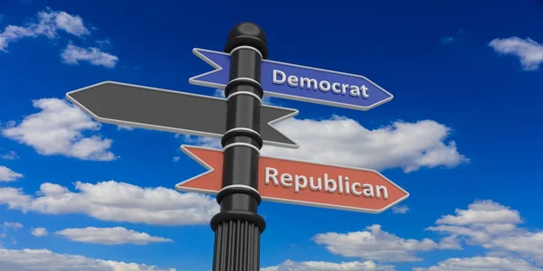 Cabeças de flecha democratas e republicanas de uma forma — Fotografia de Stock