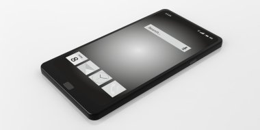 Beyaz arka plan üzerinde 3D render akıllı telefon