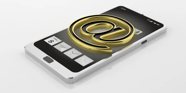 3D-Rendering-Mail-Symbol auf einem Smartphone — Stockfoto