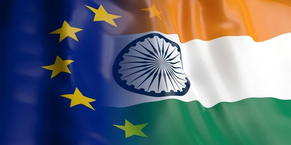 Bandera de la UE y la India —  Fotos de Stock