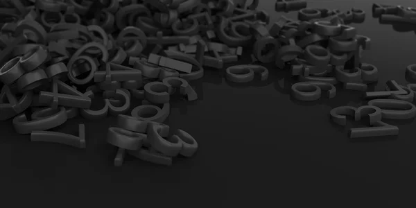 3D-Rendering-Zahlen auf schwarzem Hintergrund — Stockfoto