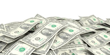 3D render bir dolarlık banknot arka plan