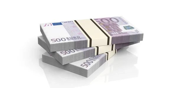 3D rendering 500 euro sedlar stackar — Stockfoto