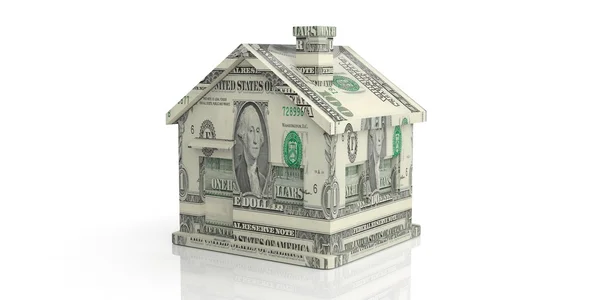 3D Rendering Dollar Haus auf weißem Hintergrund — Stockfoto