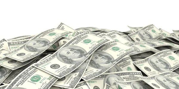 3D-Rendering 100-Dollar-Banknoten Hintergrund — Stockfoto