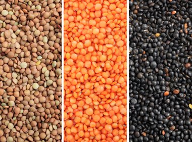 Çeşitli mercimek kolaj