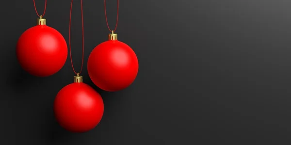 3D rendering rode kerstballen — Stockfoto