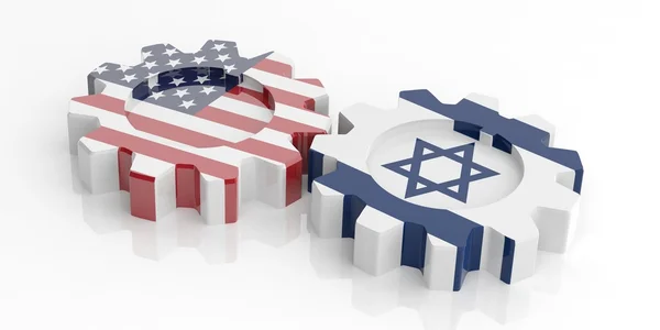 3D-Renderinggeräte mit USA- und israel-Flaggen — Stockfoto