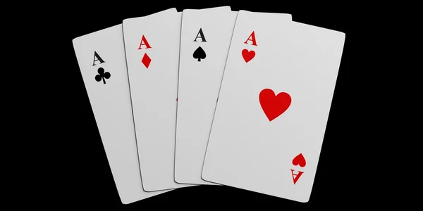 3d rendering four aces — Stock Photo, Image