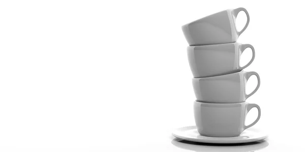 3d la representación de tazas de café — Foto de Stock