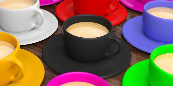3D vykreslování barevné šálky s kávou — Stock fotografie