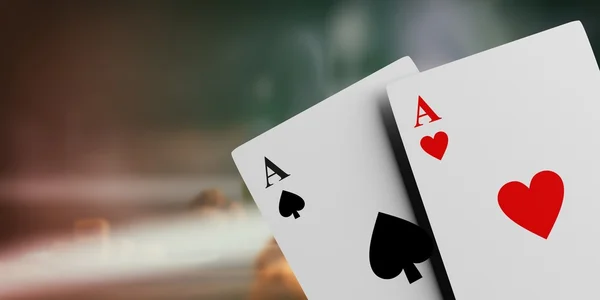 3d rendering two aces cards — Stock Photo, Image