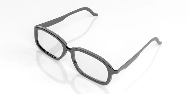 3d rendering paio di occhiali da vista su sfondo bianco — Foto Stock