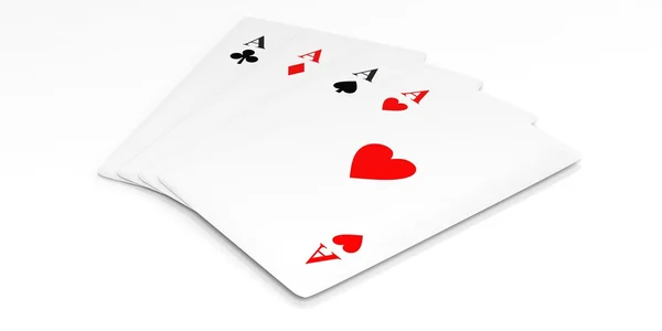 3d rendering four aces — Stock Photo, Image