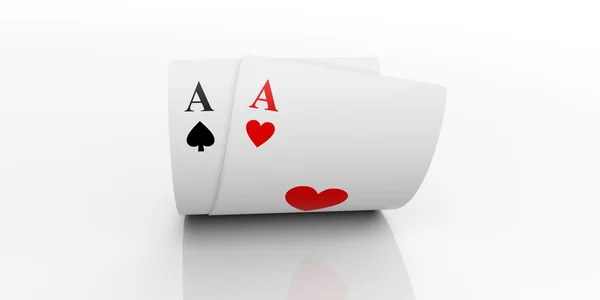 3d rendering two aces cards — Stock Photo, Image