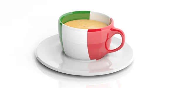Copo de renderização 3d com bandeira da Itália — Fotografia de Stock
