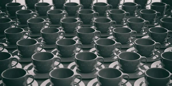 3d renderização copos pretos de café — Fotografia de Stock