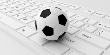 3D render futbol topu klavye