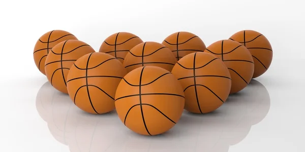 3D rendering basketballs a fehér háttér — Stock Fotó