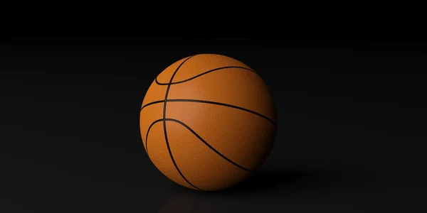 3D rendering basketbal op zwarte achtergrond — Stockfoto