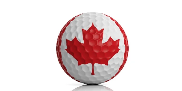 3d rendering Canada flag on a golf ball — Stock Photo, Image
