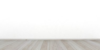 3D render ahşap kat sıva duvar