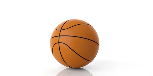 3D rendering basketbal op witte achtergrond — Stockfoto