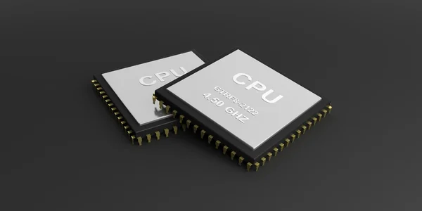 3d representación de dos procesadores de CPU —  Fotos de Stock