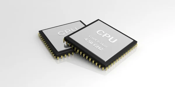 3d representación de dos procesadores de CPU —  Fotos de Stock