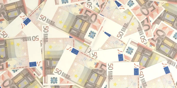 3d 渲染 50 欧元纸币 — 图库照片