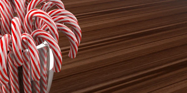 3d rendering candy canes in a vase — Stock Photo, Image