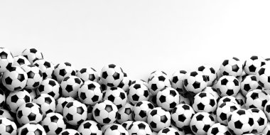 3D render futbol topları arka plan