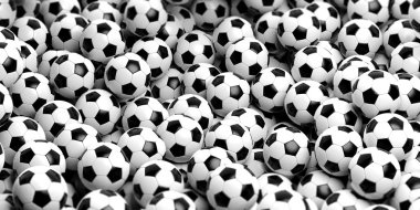 3D render futbol topları arka plan