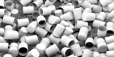 3D render plastik teneke kutular arka plan