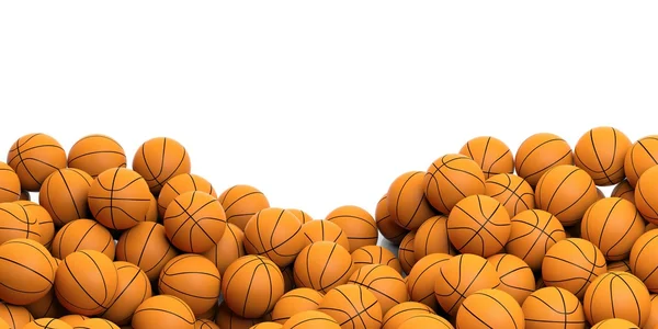 3D-Darstellung Basket Balls Hintergrund — Stockfoto