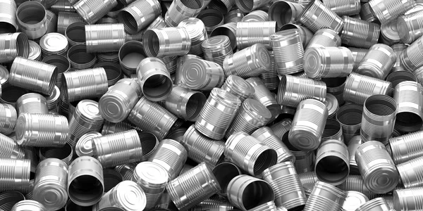 3d renderizado latas vacías fondo — Foto de Stock