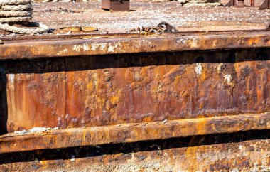 Paslı metal endüstriyel arka plan, yakın görüntü