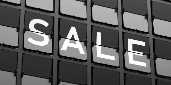 Продаж Концепция Покупок Сплит Клапан Дисплее Solari Черный Фон Реклама — стоковое фото