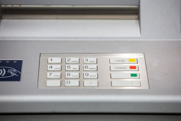 Atm Machine Keypad Close View Cash Money Banking System Concept — Stock Photo, Image