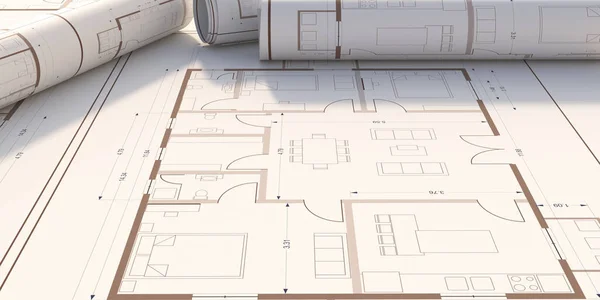 Immobilier Projet Construction Logements Concept Plans Construction Résidentielle Espace Copie — Photo