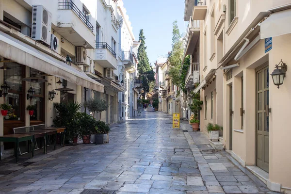 Athén Belvárosa Görögország 2020 December Bezárt Üzletek Belvárosban Üres Kydathinaion — Stock Fotó