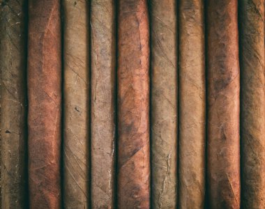 Puro çeşitliliğinde arka plan, doku. Küba kalite el yapımı purolar yakın çekim manzarası, tütün tüttürme lüks yaşam tarzı kavramı.