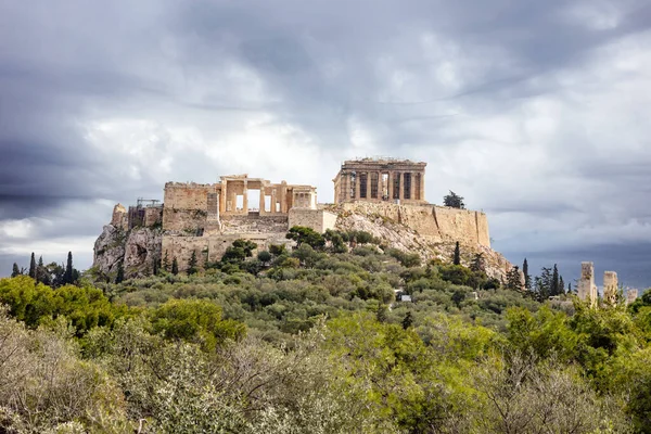 Atenas Grecia Acrópolis Templo Partenón Punto Referencia Superior Vista Panorámica — Foto de Stock