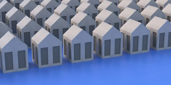 Concept Immobilier Urbain Petits Modèles Maisons Avec Toits Quartier Résidentiel — Photo