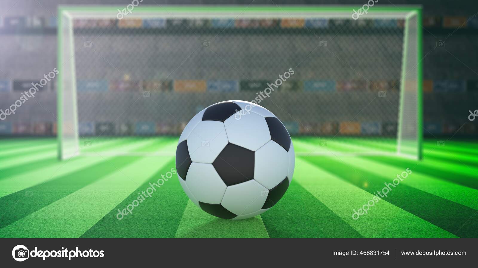 Download wallpapers Football, goal, soccer ball, soccer field, stadium,  concepts football