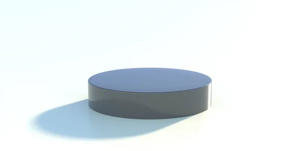 白い背景に隔離された製品スタンド 現実的なラウンド表彰台は 灰色の黒い色を表示します ギャラリー幾何学的な空白のステージ 美術館の台座 3Dイラスト — ストック写真