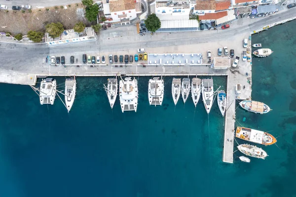 Greece Kythnos Island Cyclades May 2021 Kithnos Merihas Marina Aerial — Stock Photo, Image