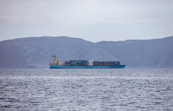 Île Kythnos Cyclades Grèce Mai 2021 Concept Commerce Maritime Navire — Photo