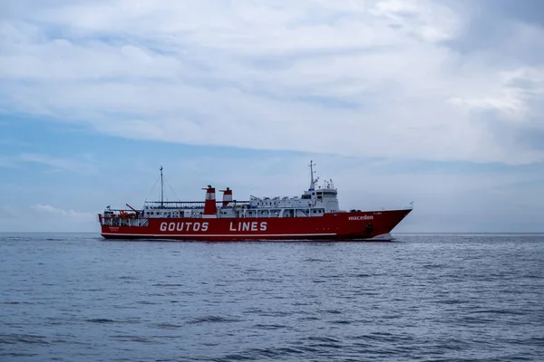 Île Kythnos Cyclades Grèce Mai 2021 Goutos Lignes Macédonien Ferry — Photo