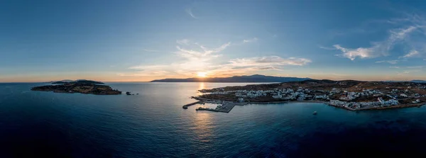 Grécia Koufonisia Pequenas Ilhas Cyclades Drone Aéreo Vista Panorâmica Pôr — Fotografia de Stock